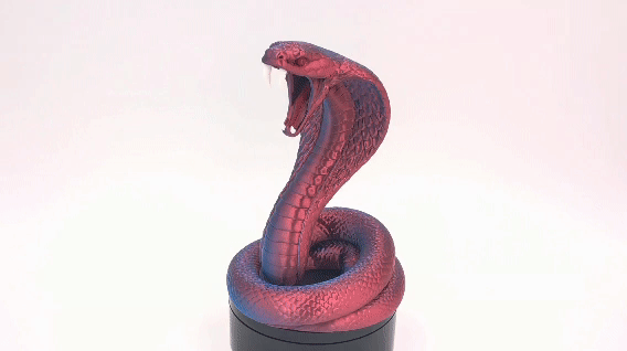 King Cobra Statue – Multicolor Print